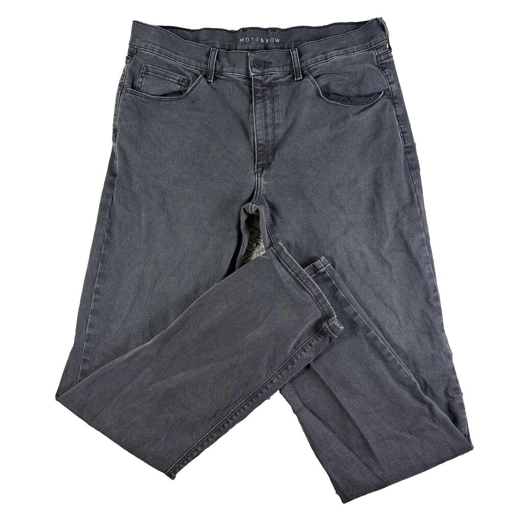Mott & Bow Jeans Mens 35x32 Slim Fit Black Stretch Denim Preppy Designer Party